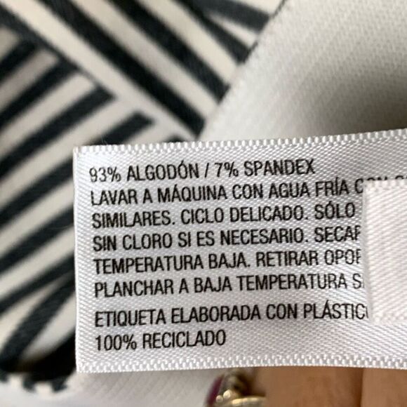 A New Day Womens Size 2 Ankle Pants Black White Stripe Side Zipper Stretch - Picture 13 of 15